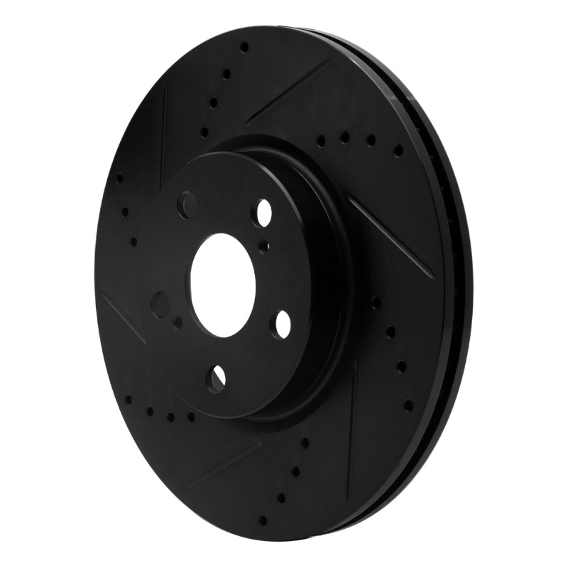 Pontiac Vibe Brake Rotor (1) - Front Left - R1 Concepts - Drilled & Slotted - Black - `08-`19